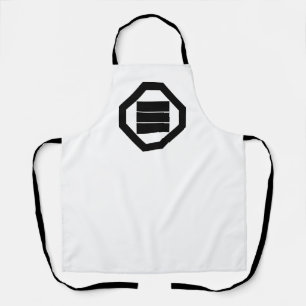 Kanji characters for three on tray apron