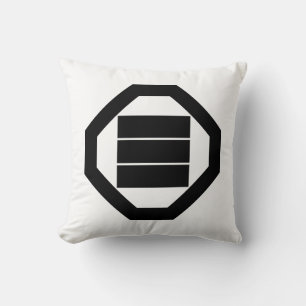 Kanji characters for three on tray cushion