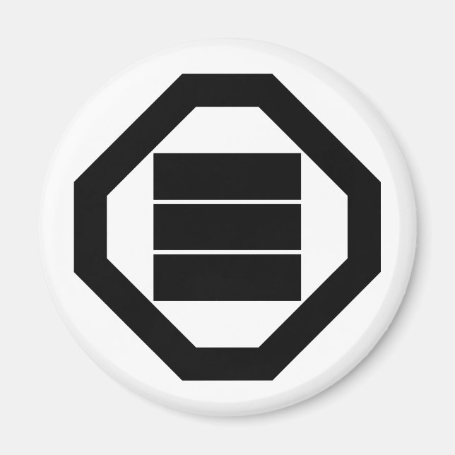 Kanji characters for three on tray magnet (Front)