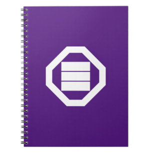Kanji characters for three on tray notebook