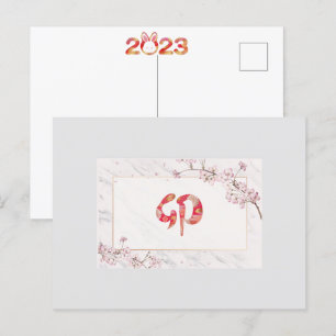 Kanji Cherry Blossoms New Year, 2023 Postcard