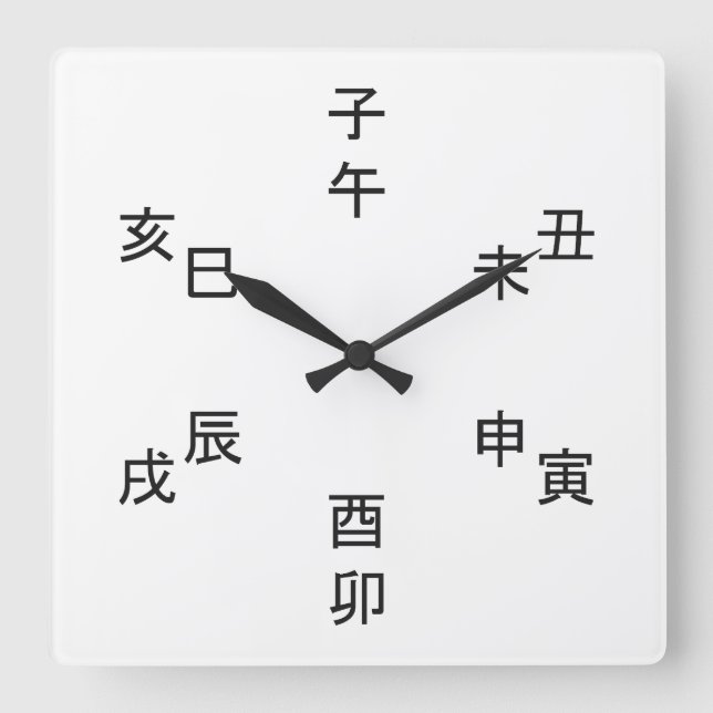 Kanji Clock - Chinese Zodiac - Time of the Day -  (Front)