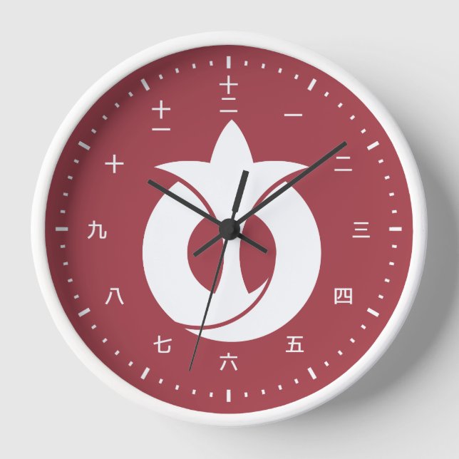 Kanji clock face with flag of Aichi , Japan (Front)