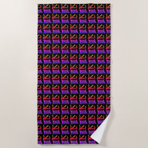 Kanji Delicious black beach towel