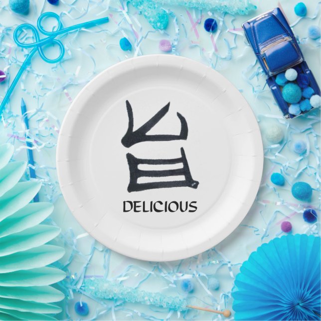 Kanji Delicious large paper plates (Party)
