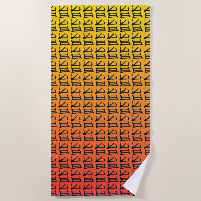 Kanji Delicious Sunrise beach towel (Front)