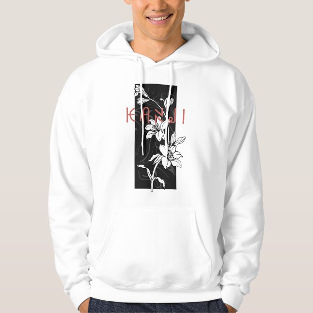 Kanji flower classic design  hoodie (Front)