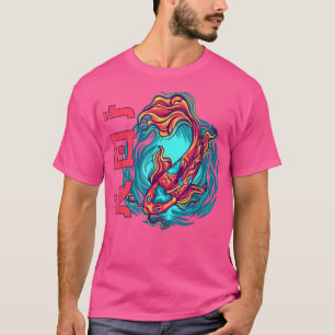 Kanji Koi Carp Japanese Font Fire Koi T-Shirt