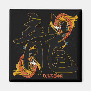 Kanji Koi Fish Dragon Magnet