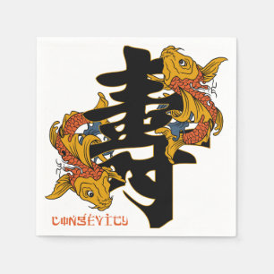 Kanji Koi Fish Longevity Napkin