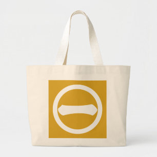 Kanji numeral one in circle large tote bag