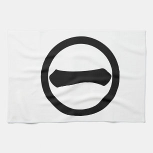 Kanji numeral one in circle tea towel