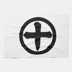 Kanji numeral ten in circle tea towel