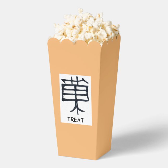 Kanji Treat black tan white popcorn boxes (Popped)