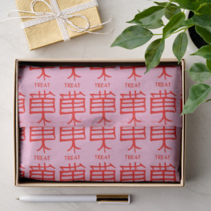 Kanji Treat red pink tissue paper