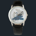 Kanji Watch<br><div class="desc">Kanji IX by June Erica Vess. Features blue and beige strokes to create a minimalistic design.</div>