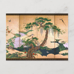 Kano Eino Birds and Flowers of Spring and Summer Postcard