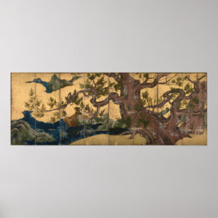 Kano Eitoku Cypress Trees Poster