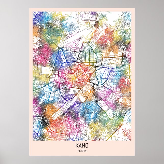 Kano Nigeria City Map Poster (Front)