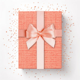 Kano Weave in Coral Wrapping Paper