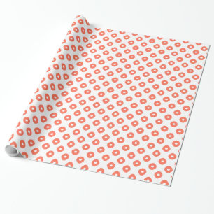 "Kanoko" Fawn Spot Pattern Salmon Pink Wrapping Paper