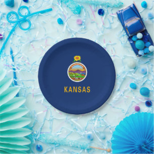 Kansan Flag, Flag of Kansas Paper Plate
