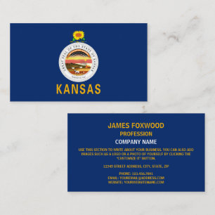 Kansan Flag & Seal, Flag of Kansas Business Card