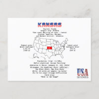 Kansas American state on a map and useful info