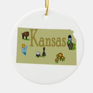 Kansas Christmas Tree Ornament