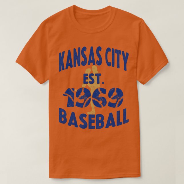 Kansas City Baseball Est 1969 Baseball Pitcher Vin T-Shirt (Design Front)