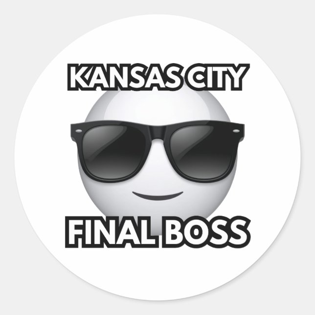 Kansas City Final Boss Cool Emoji Sticker (Front)