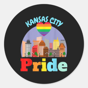 Kansas City Gay Pride Lgbtqia Missouri Kc Mo Lesbi Classic Round Sticker