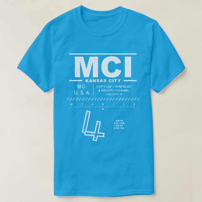Kansas City International Airport MCI T-Shirt (Design Front)