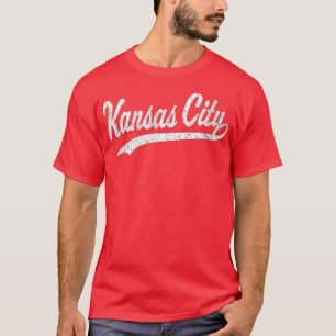 Kansas City KC  Vintage Baseball Sports Script  T-Shirt