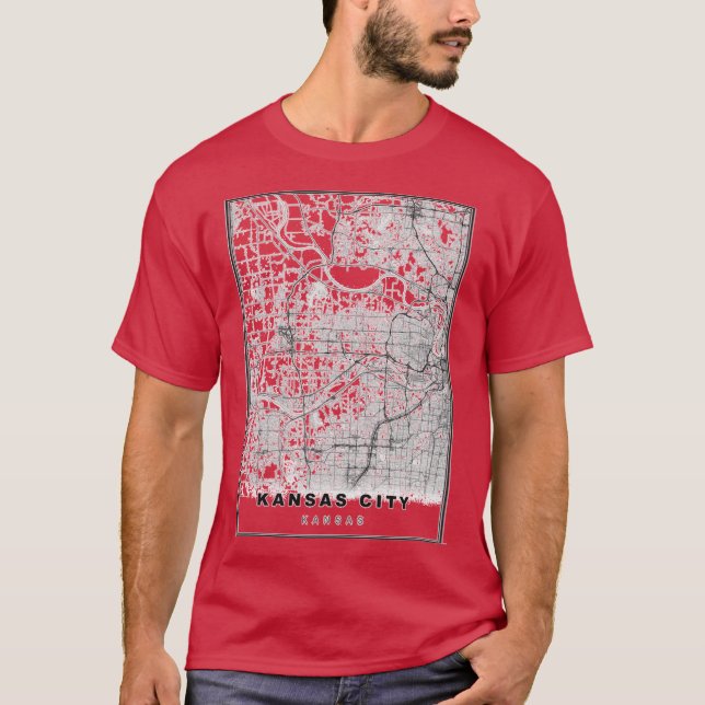 Kansas City Map Graphic T-Shirt (Front)