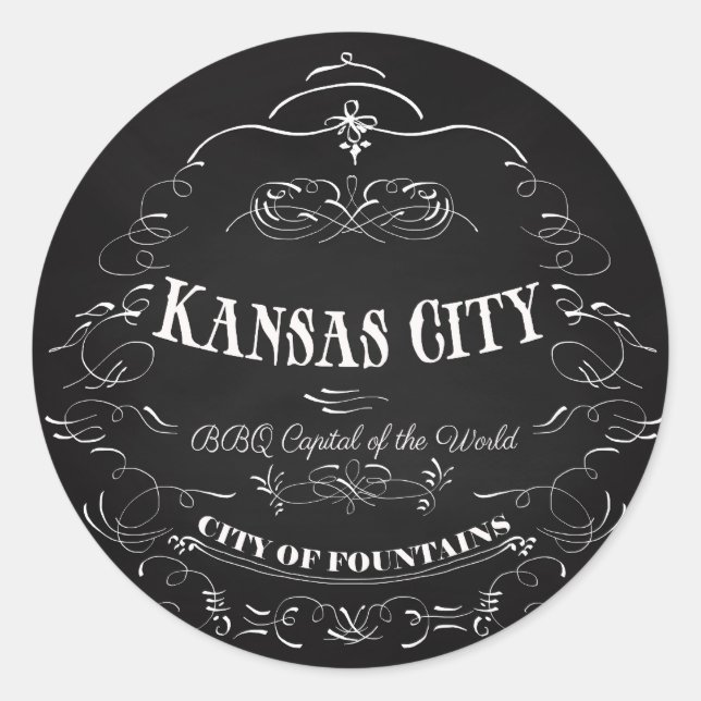 Kansas City Missouri - BBQ Capital of the World Classic Round Sticker (Front)