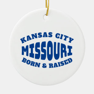 Kansas City Missouri Born and Raised Ceramic Tree Decoration