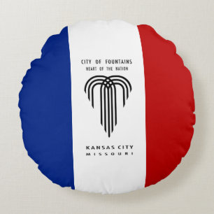 Kansas City (Missouri) City flag  Round Cushion