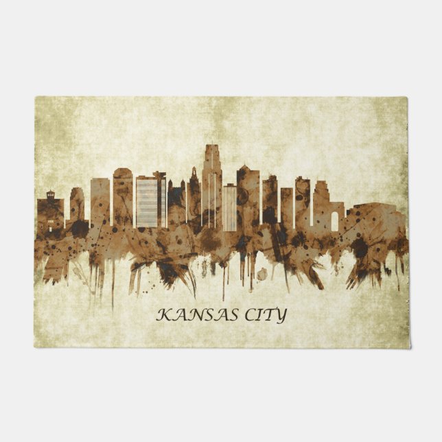 Kansas City Missouri Cityscape Doormat (Front)