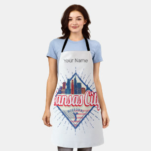 Kansas City Missouri United States Skyline Vintage Apron