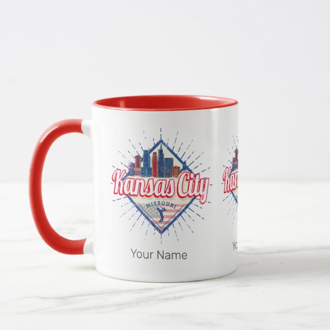Kansas City Missouri United States Skyline Vintage Mug (Left)