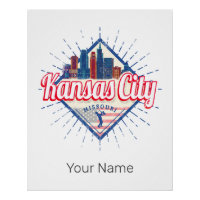 Kansas City Missouri United States Skyline Vintage