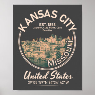 KANSAS CITY - MISSOURI VINTAGE POSTER