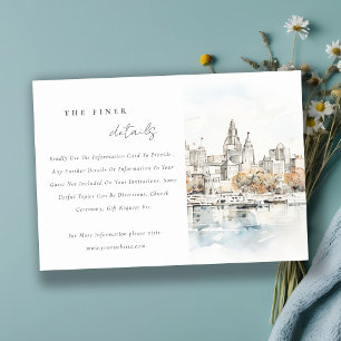 Kansas City Missouri Watercolor Wedding Details Enclosure Card