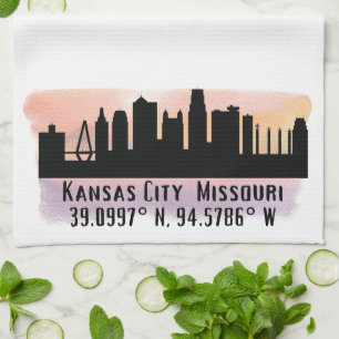 Kansas City MO City Skyline Tea Towel