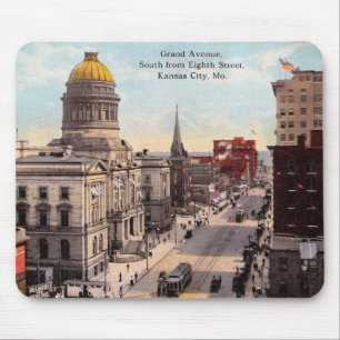 Kansas City MO, Grand Ave., 1911 Vintage Style Mouse Pad