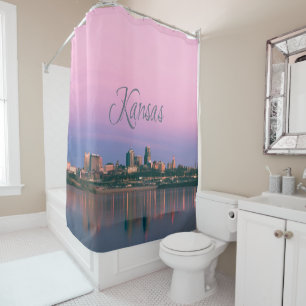 Kansas City Sky Line Sunset Shower Curtain