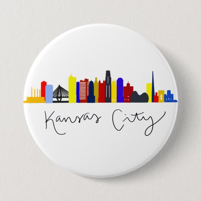 Kansas City Skyline 7.5 Cm Round Badge (Front)