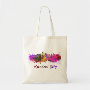 Kansas City skyline in watercolor Tote Bag