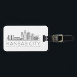 Kansas City Skyline Luggage Tag<br><div class="desc">A unique luggage tag representing the beautiful city of Kansas City,  Missouri.  This tag features a stylised illustration of the city's unique skyline with its name underneath.</div>